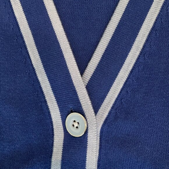 Talbots Women's Royal Blue V-Neck Button Down Cardigan Medium - Picture 7 of 7